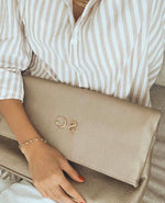 Foldover Leather Clutch