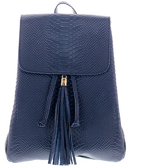 Navy Blue All Python Backpack
