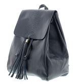 Black Python Flap Backpack