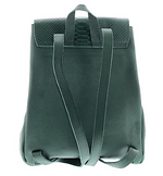 Dark Green Python Flap Backpack