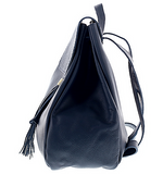 Navy Blue Python Flap Backpack
