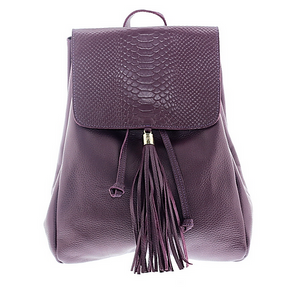Purple Python Flap Backpack