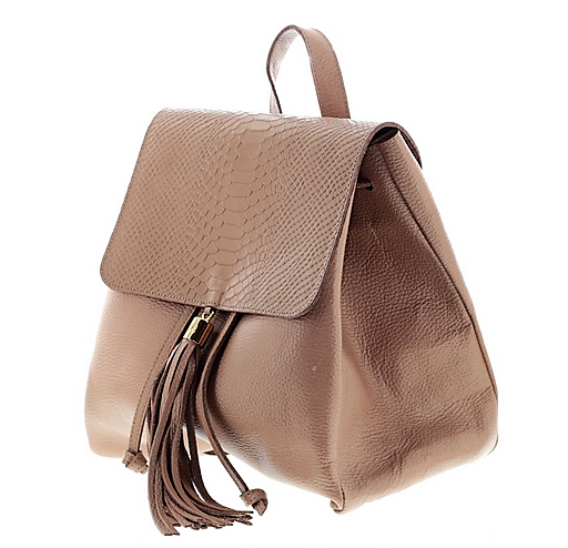 Rosegold Python Flap Mini Backpack