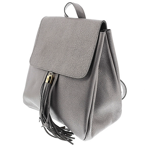 Silver Plain Mini Backpack