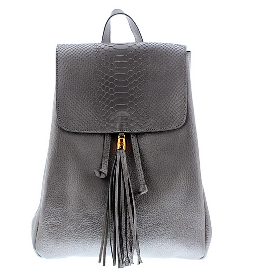 Silver Python Flap Backpack