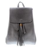 Silver Python Flap Backpack