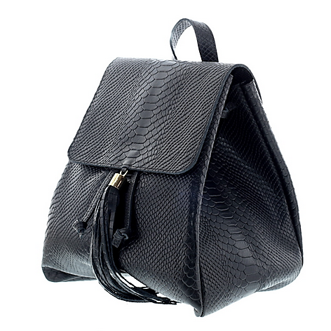 Black All Python Mini Backpack