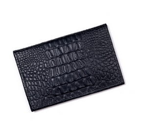 Black Crocodile Passport Wallet