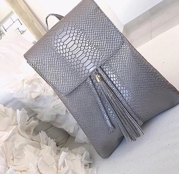 Silver All Python Backpack