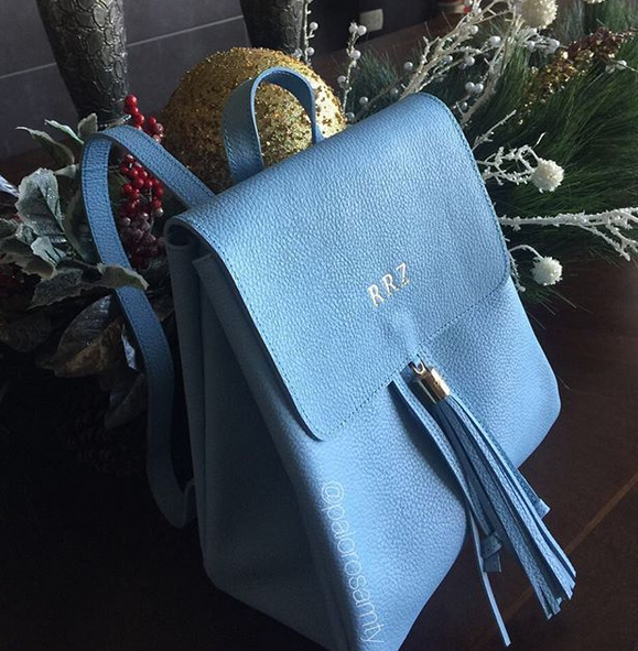 Sky Blue Plain Mini Backpack