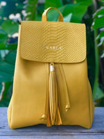 Yellow Python Flap Backpack