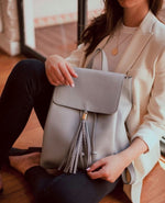 Light Grey Plain Backpack