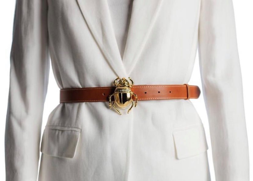 Good Luck Beetle Brown Leather  Belt
