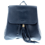 Navy Blue All Python Mini Backpack