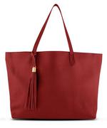 Red Plain Large Tote