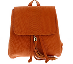 Orange All Python Mini Backpack