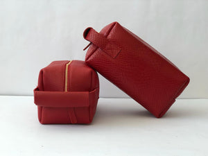 Red Plain Toiletry Bag