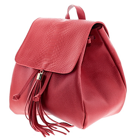 Red Python Flap Mini Backpack