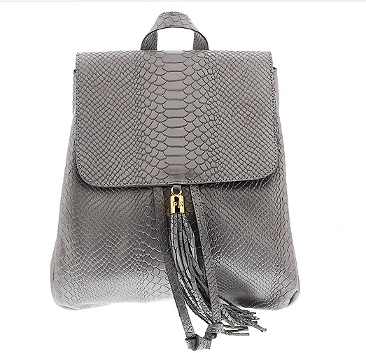 Silver All Python Mini Backpack