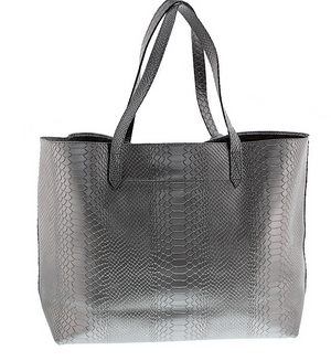 Silver Python Large Tote